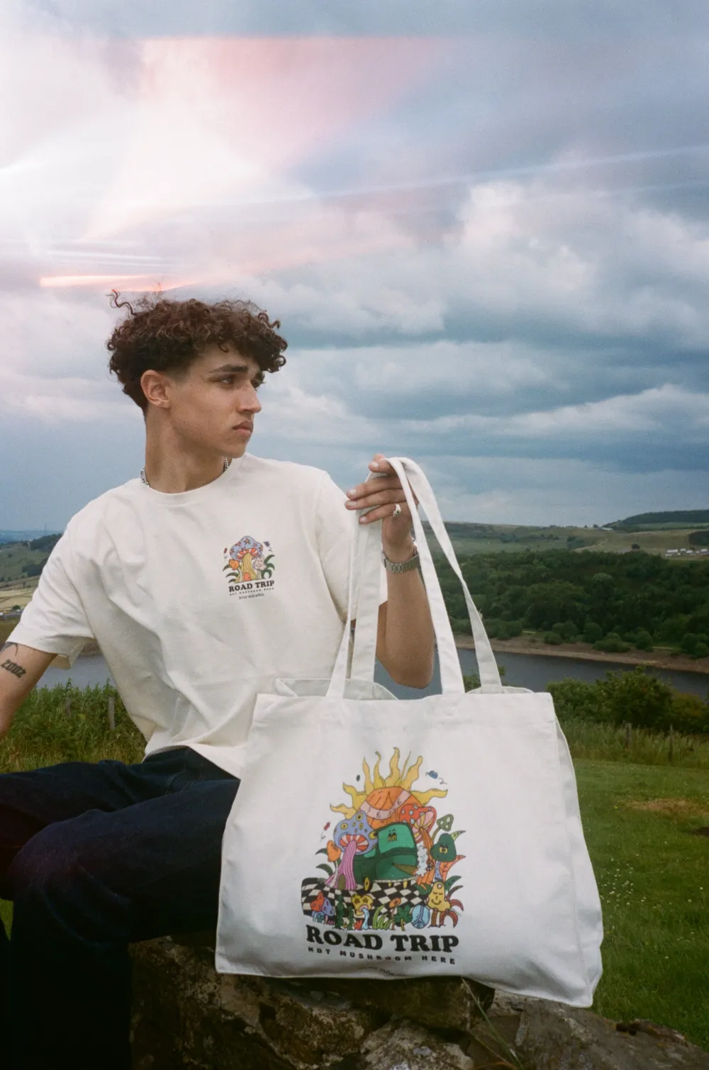 Other Side Store 'Road Trip' Organic Tee - Natural