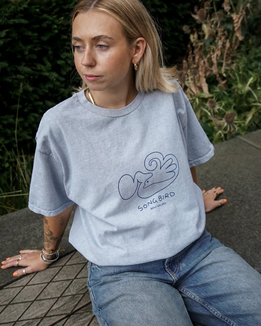 Other Side Store 'Song Bird' Vintage Washed Tee -