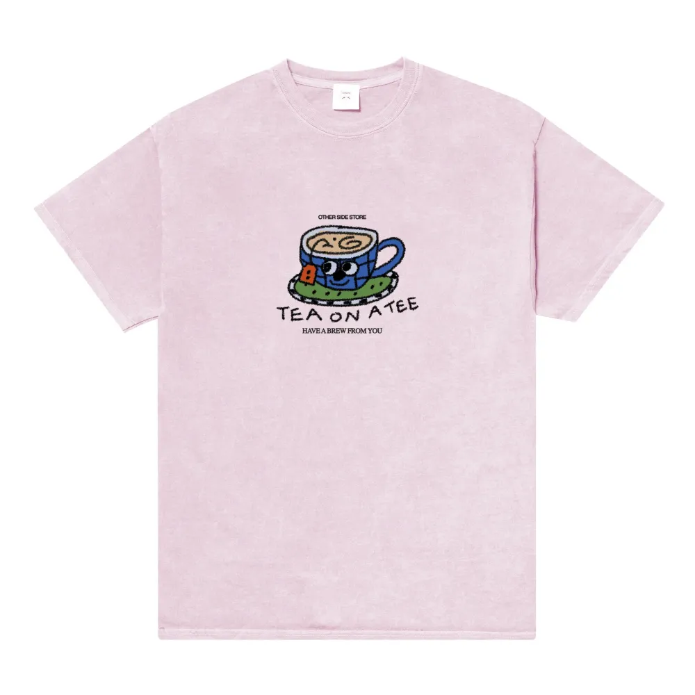 Other Side Store 'Tea on a Tee' Vintage Washed Tee - Light Pink