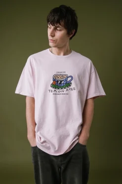 Other Side Store 'Tea on a Tee' Vintage Washed Tee - Light Pink
