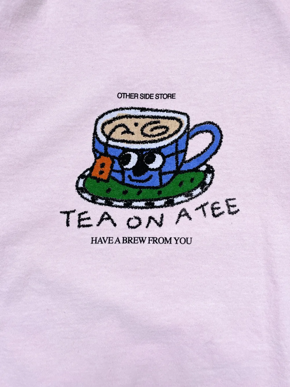 Other Side Store 'Tea on a Tee' Vintage Washed Tee - Light Pink