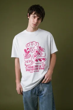 Other Side Store 'Wine, Dine & Pretend' Tee - White