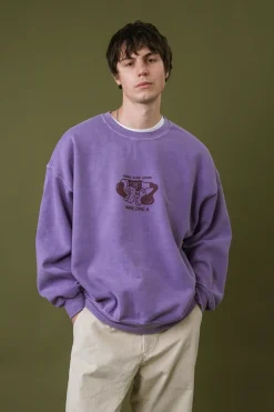 Other Side Store 'Wine, Dine &' Vintage Washed Sweater - Orchid