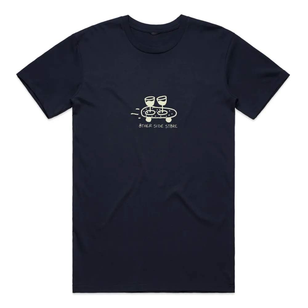 Other Side Store 'Wine Skate' Tee - Black/ Ecru/ Navy