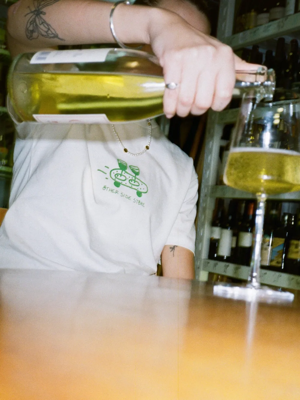 Other Side Store 'Wine Skate' Tee - Black/ Ecru/ Navy