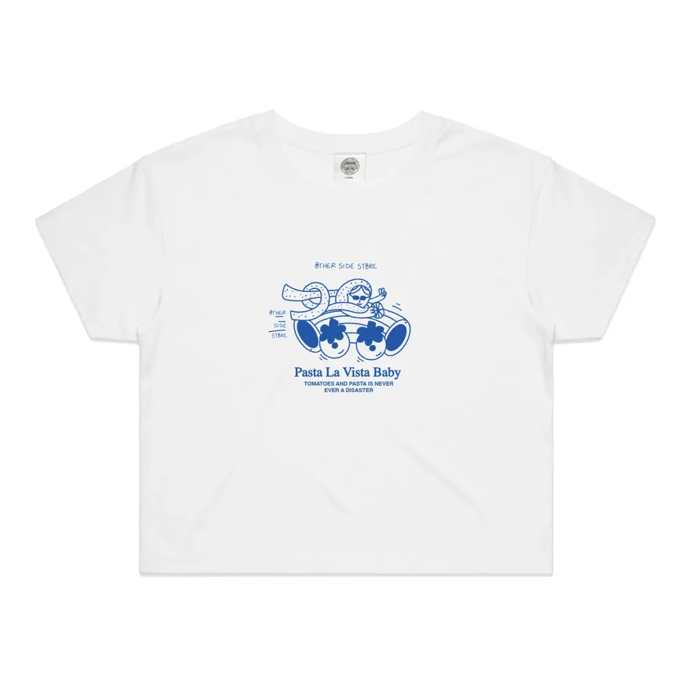Other Side Store WMNS 'Pasta La Vista' Cropped Tee - White