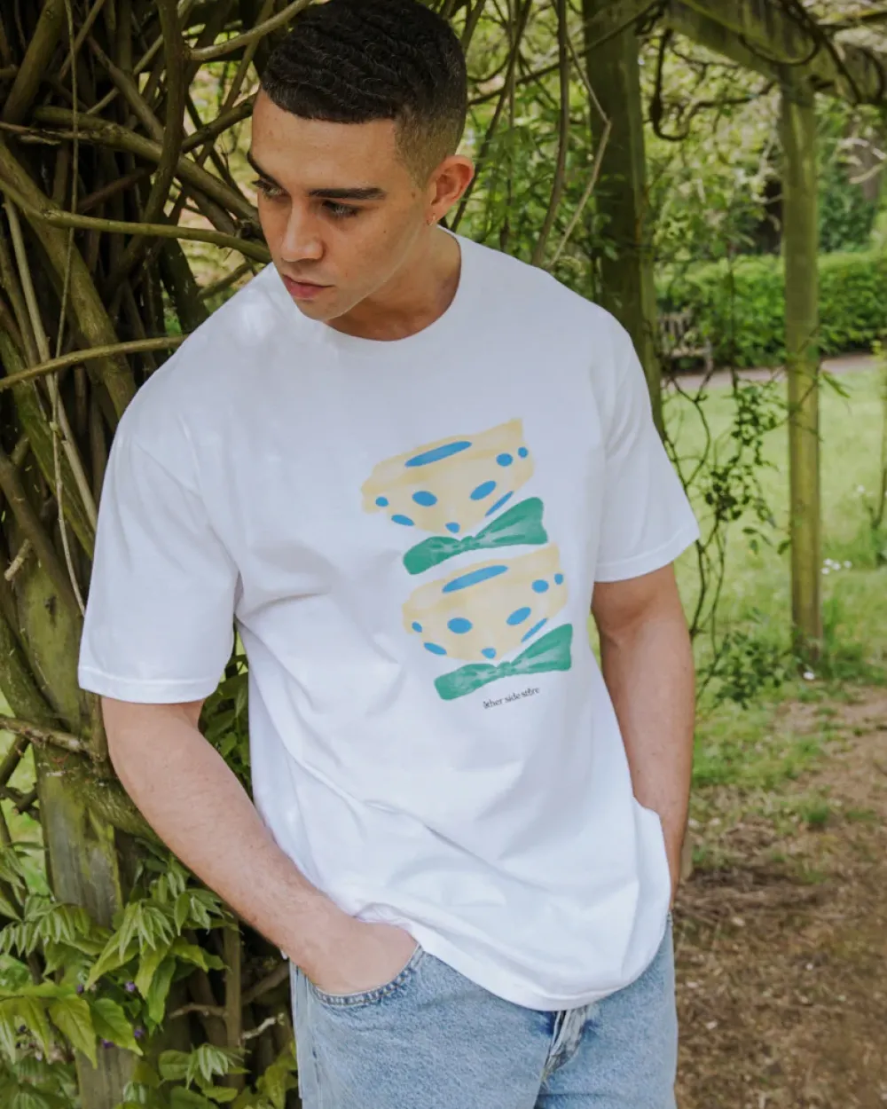 Other Side Store 'Yellow Flower' Tee - White