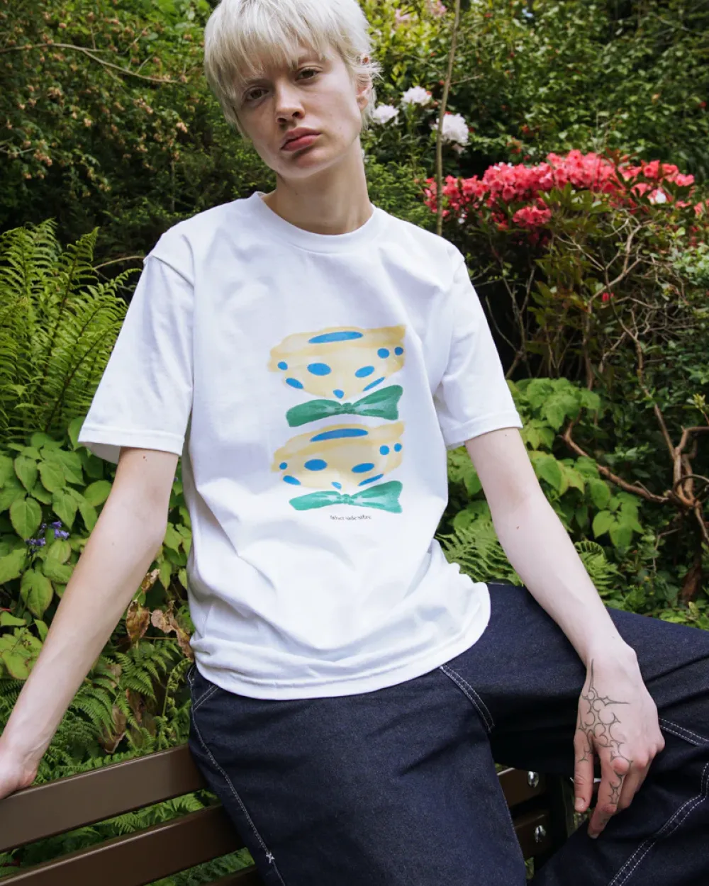 Other Side Store 'Yellow Flower' Tee - White