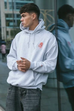 Pomme Frite 'Chips' Embroidered Hoodie - Ash