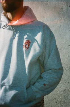 Pomme Frite 'Chips' Embroidered Hoodie - Ash