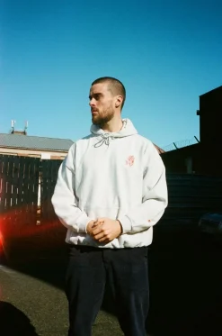 Pomme Frite 'Chips' Embroidered Hoodie - Ash