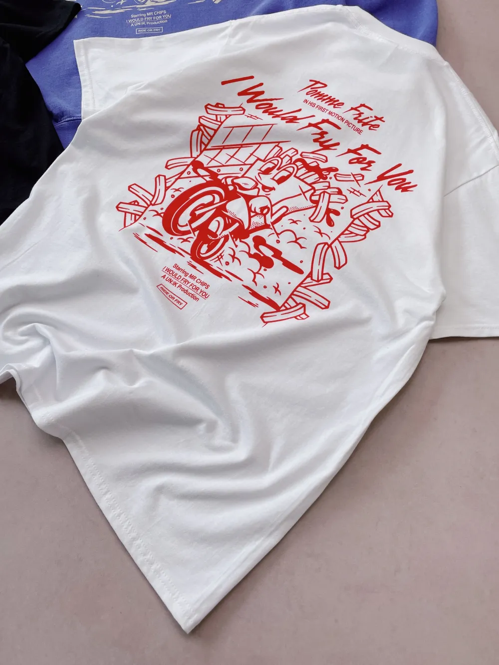 Pomme Frite 'Ride Or Fry' Tee - White