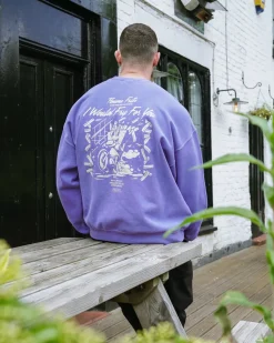 Pomme Frite 'Ride Or Fry' Vintage Washed Sweater - Purple