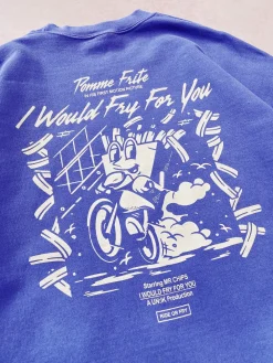 Pomme Frite 'Ride Or Fry' Vintage Washed Sweater - Purple
