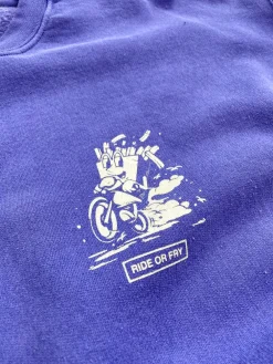 Pomme Frite 'Ride Or Fry' Vintage Washed Sweater - Purple