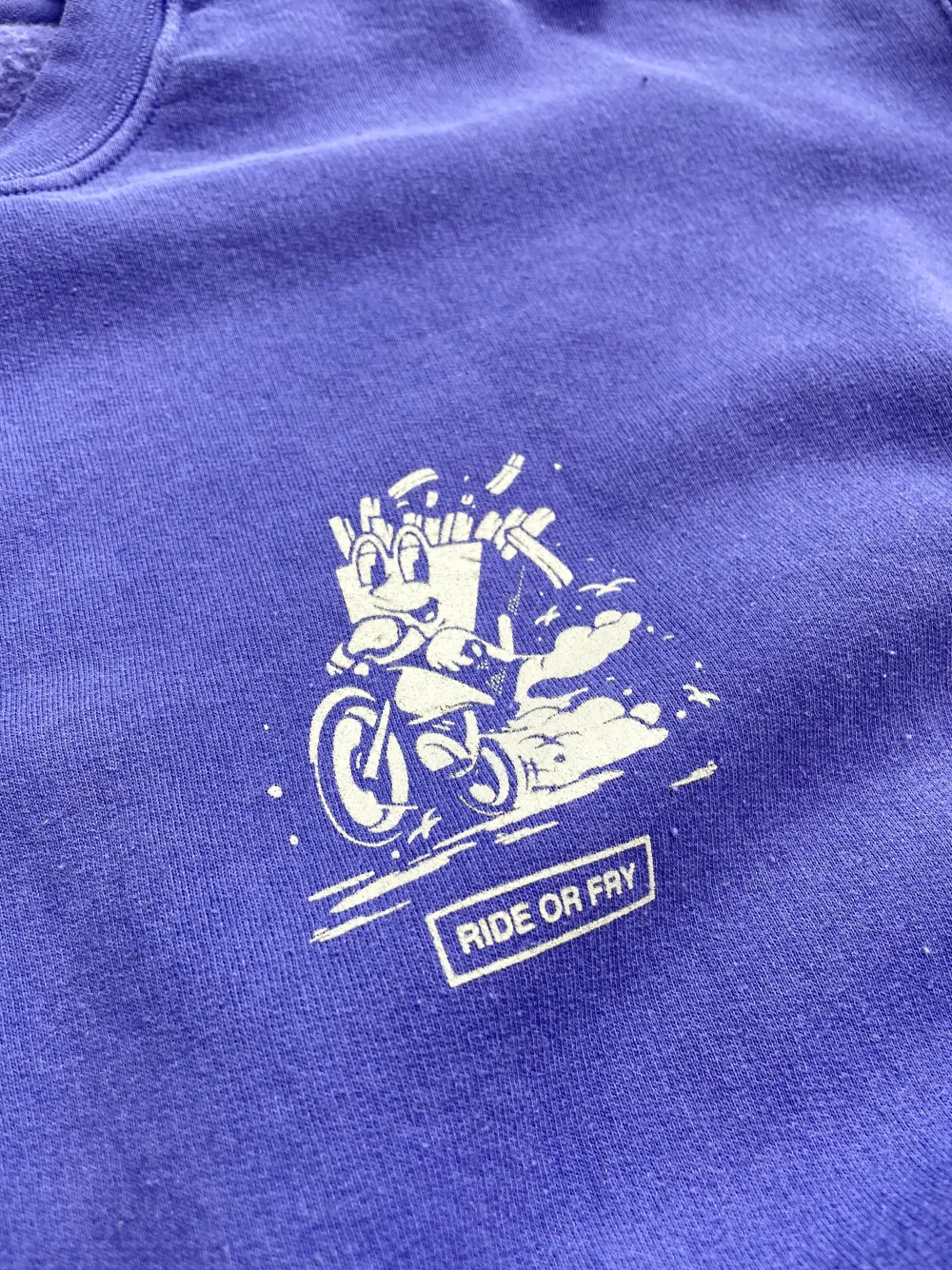 Pomme Frite 'Ride Or Fry' Vintage Washed Sweater - Purple