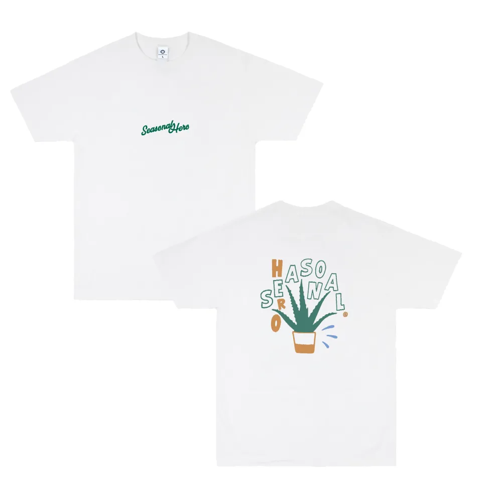 Seasonal Hero 'Aloe Vera' Tee - White