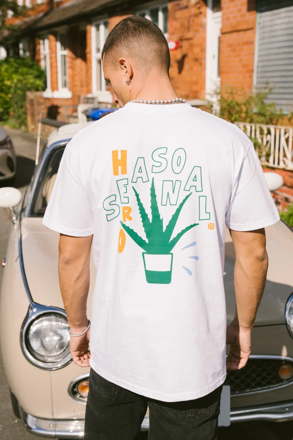 Seasonal Hero 'Aloe Vera' Tee - White