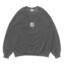 Seasonal Hero 'Aspire' Embroidered  Vintage Washed Sweater - Charcoal