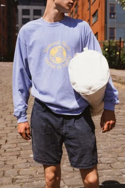 Seasonal Hero 'Aspire' Vintage Washed Longsleeve Tee - Orchid