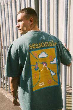 Seasonal Hero 'Atlas' Vintage Washed Tee - Forest