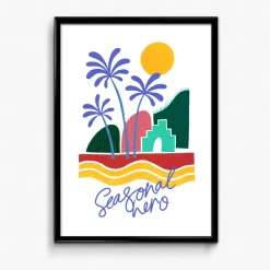 Seasonal Hero 'Palms' Print - White