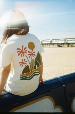 Seasonal Hero 'Palms' Tee - Natural