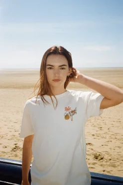 Seasonal Hero 'Palms' Tee - Natural
