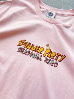 Seasonal Hero 'Summer Party' Tee - Pink