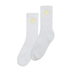 Seasonal Hero 'Trippy Smiler' Embroidered Socks - White