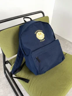 Seasonal Hero 'Trippy Smiler' Embroidered Backpack - Navy