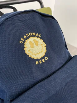 Seasonal Hero 'Trippy Smiler' Embroidered Backpack - Navy
