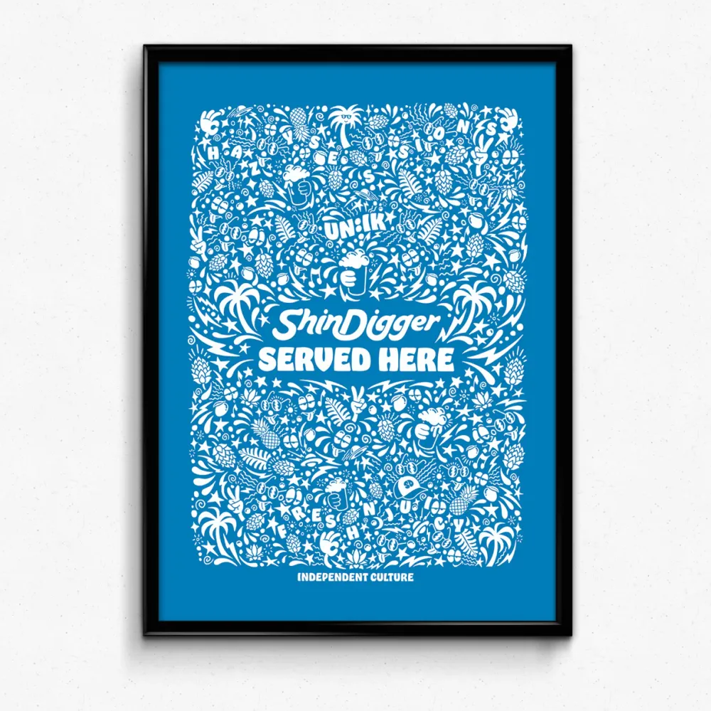 Shindigger X UN:IK 'Served Here' Print - Peach