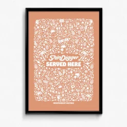 Shindigger X UN:IK 'Served Here' Print - Peach