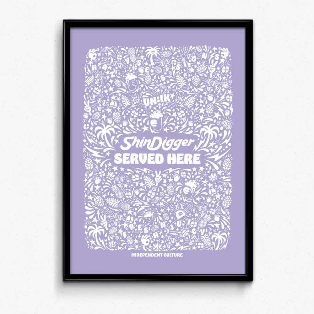 Shindigger X UN:IK 'Served Here' Print - Peach