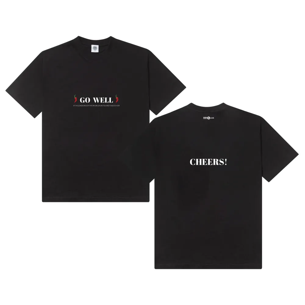 Tailenders 'Go Well' Tee - Black / White