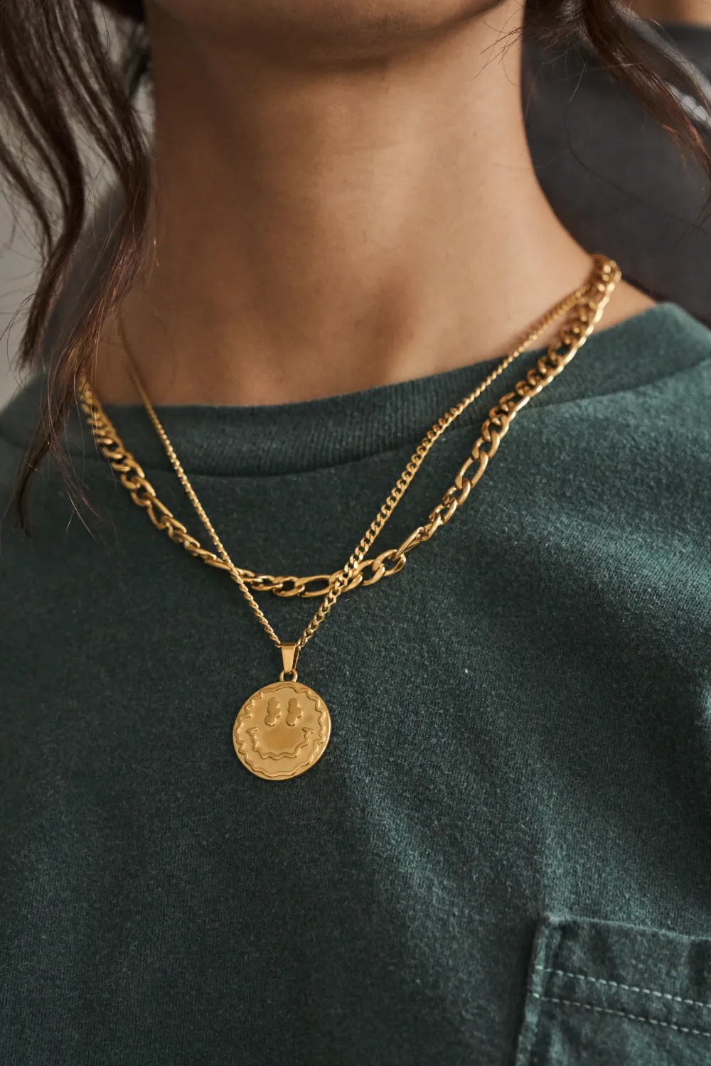 UN:IK Essentials Trippy Pendant Necklace - Silver / Gold