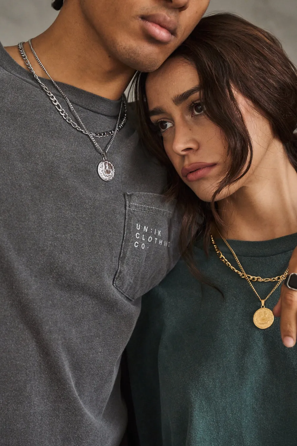 UN:IK Essentials Trippy Pendant Necklace - Silver / Gold