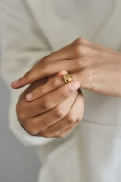 UN:IK Essentials Trippy Signet Ring - Gold