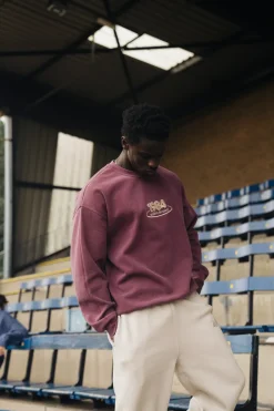 Vice 84 '1984 Disc' Embroidered Sweater - Vintage Washed Maroon