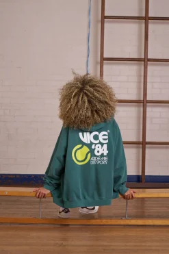 Vice 84 *10 Years Of* 'Tennis' Zip Up Vintage Washed Hoodie - Green