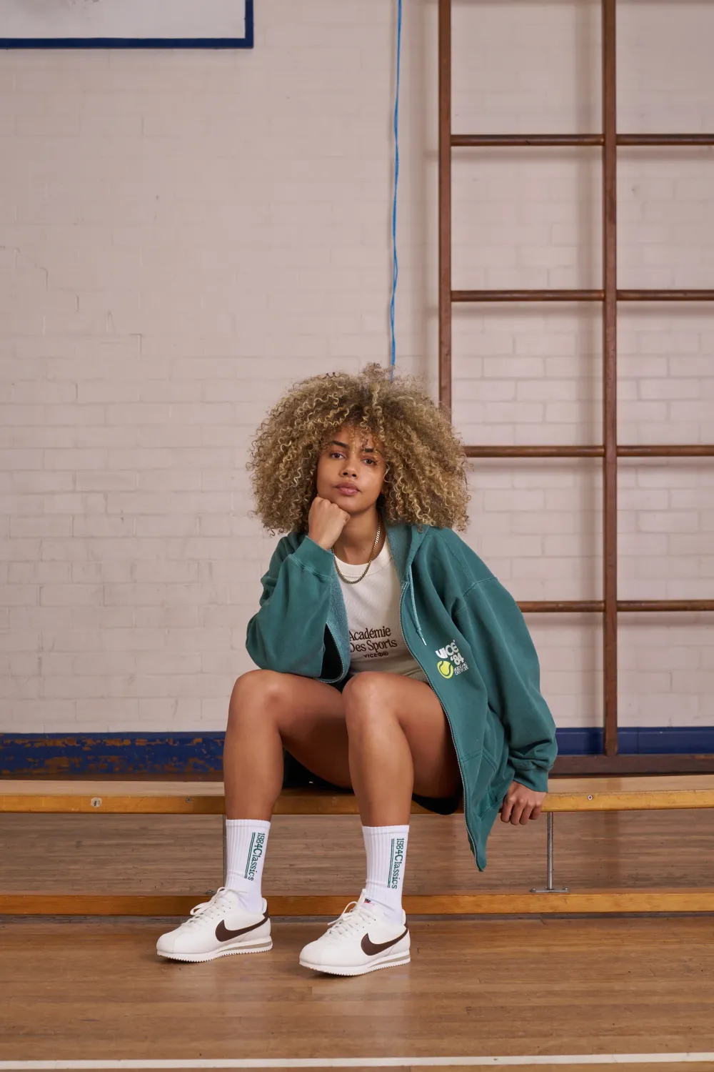 Vice 84 *10 Years Of* 'Tennis' Zip Up Vintage Washed Hoodie - Green