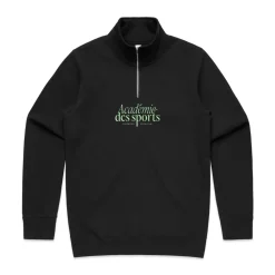 Vice 84 'Académie Des Sports Script' 1/4 Zip Sweater - Black