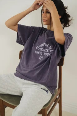 Vice 84 'Académie Des Sports' Vintage Washed Tee - Violet