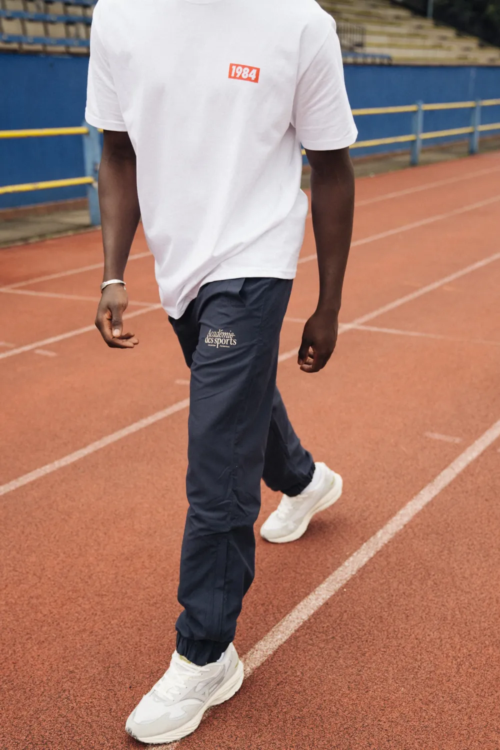 Vice 84 'Académie Des Sports Script' Nylon Trackpants - Navy
