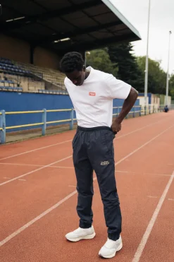 Vice 84 'Académie Des Sports Script' Nylon Trackpants - Navy