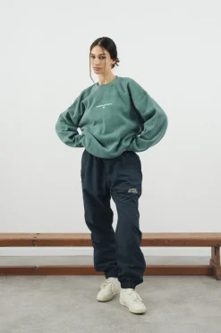 Vice 84 'Académie Des Sports Script' Nylon Trackpants - Navy