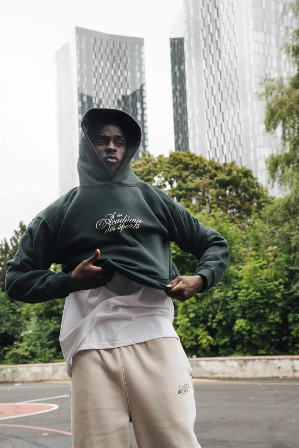 Vice 84 'Académie Des Sports Script' Hoodie - Pine