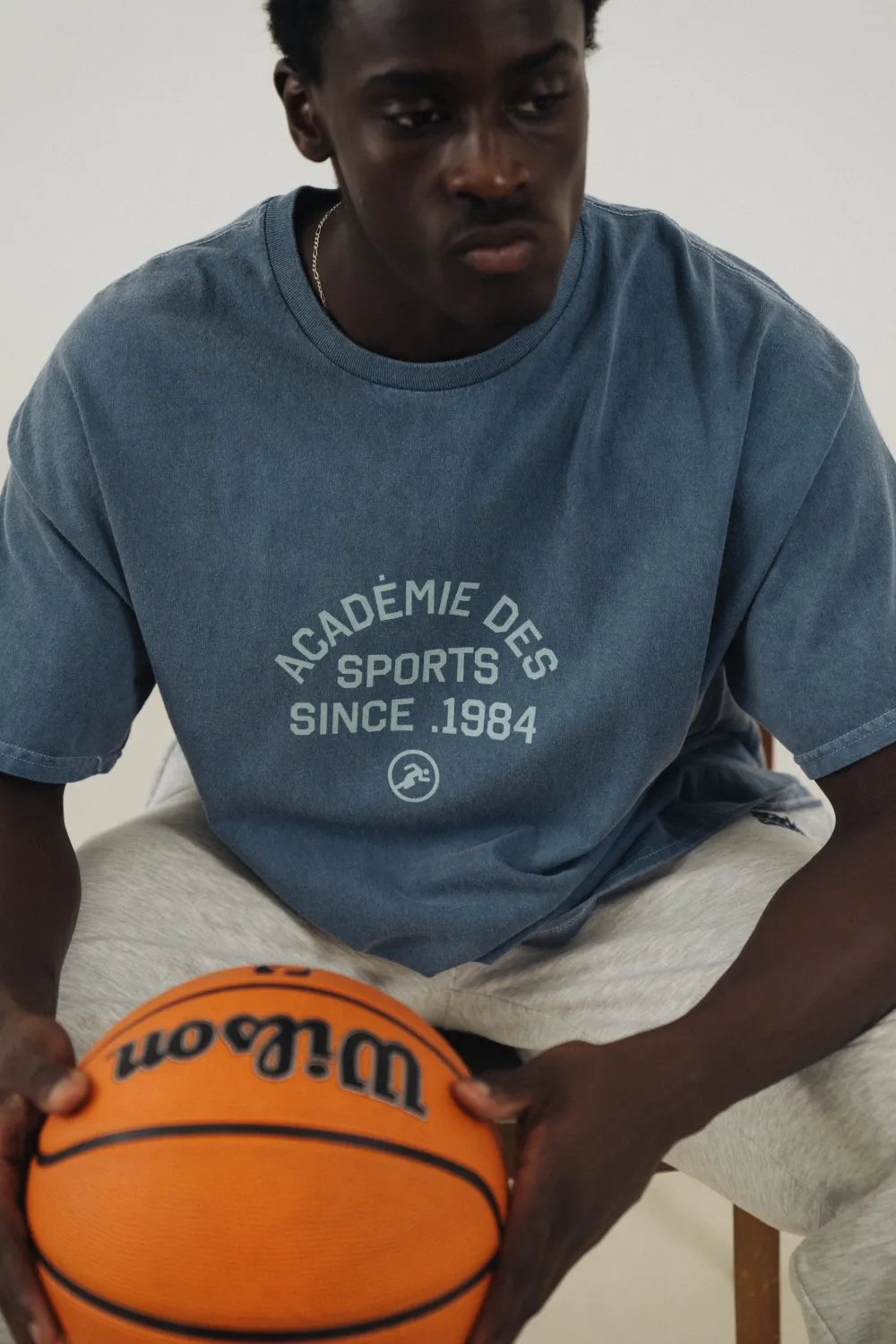 Vice 84 'Académie Des Sports' Vintage Washed Tee - Denim
