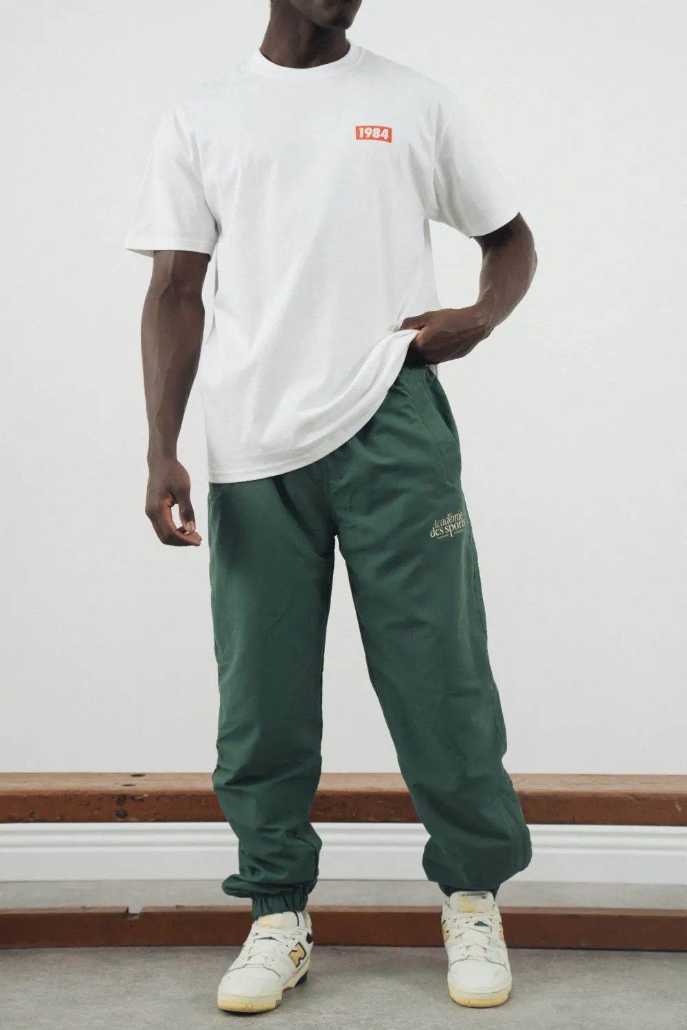 Vice 84 'Académie Des Sports Script' Nylon Trackpants - Green